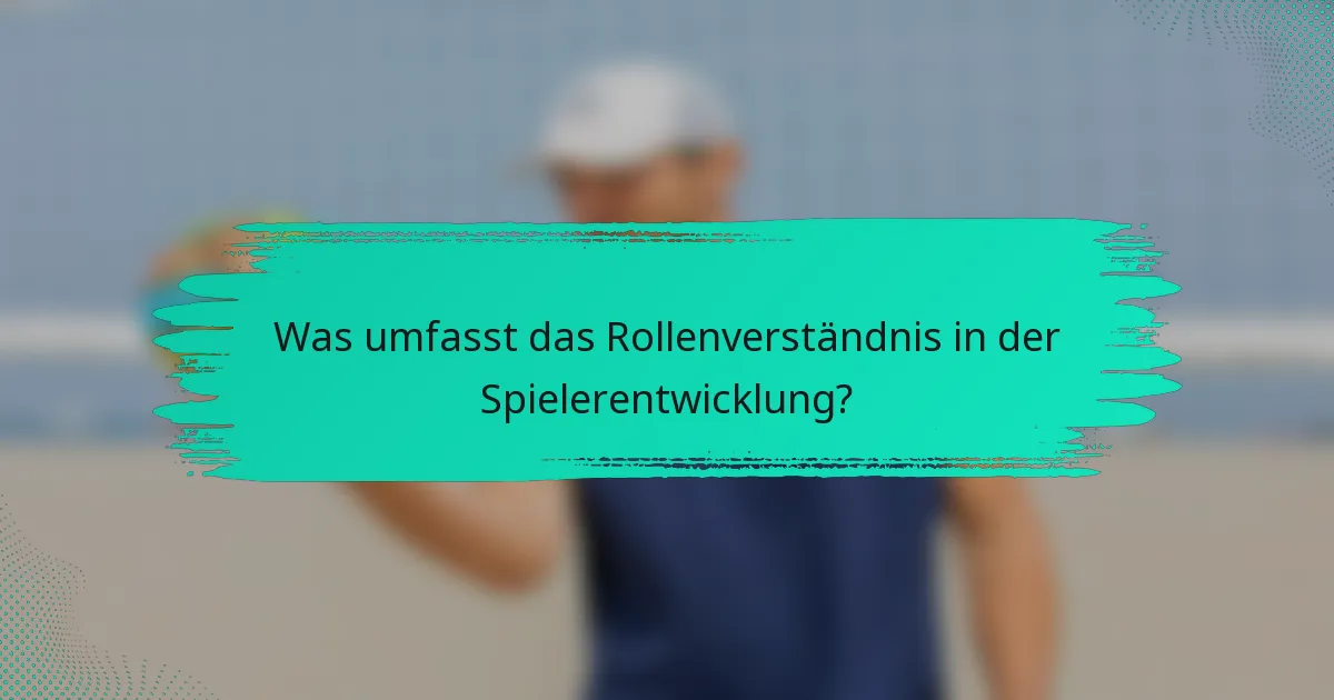 Was umfasst das Rollenverständnis in der Spielerentwicklung?
